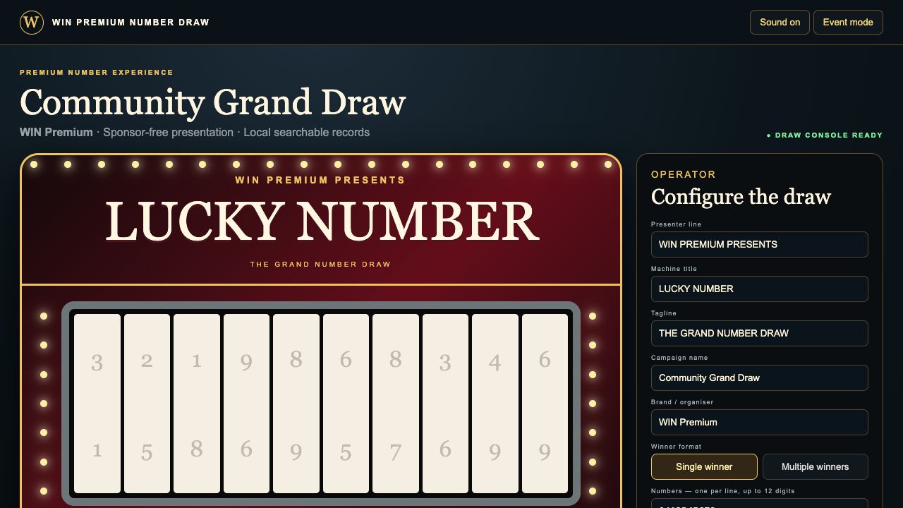 Lucky Number FREEmium Premium interface preview