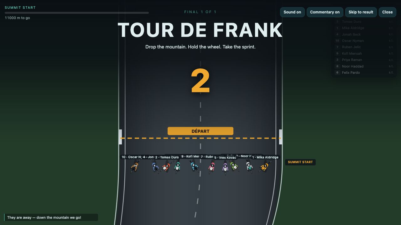 Tour de Frank FREEmium actual FREEmium interface